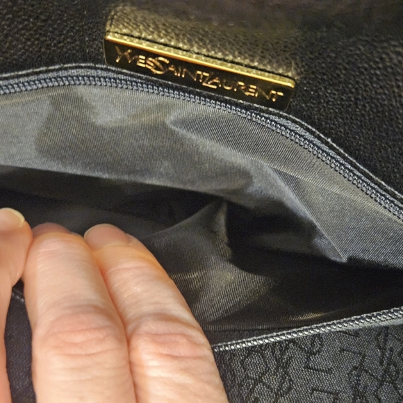 YSL Vintage Black Leather Clutch - Picture 10 of 16